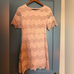 Chelsea28 Lace Wave Mini Dress in Light Pink